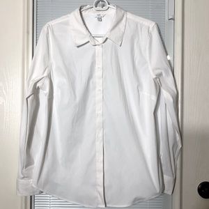 Women’s white button down. Sz L